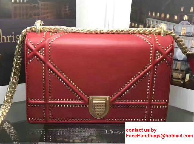 Dior Studded Diorama Flap Bag Red Summer 2017 - Click Image to Close