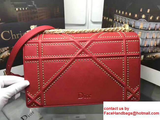Dior Studded Diorama Flap Bag Red Summer 2017 - Click Image to Close