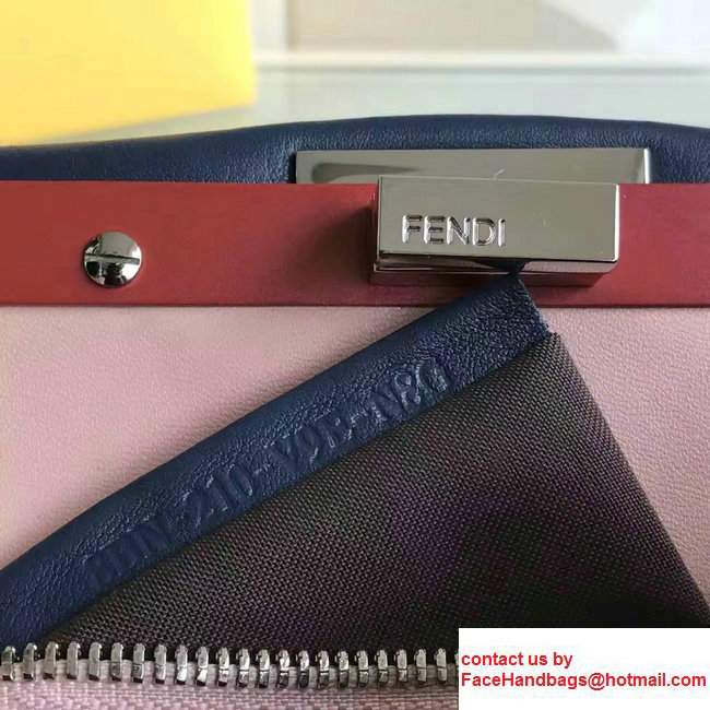 Fendi Calfskin Edge Detail Peekaboo Bag Dark Blue - Click Image to Close