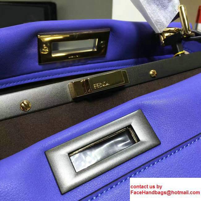 Fendi Calfskin Edge Detail Peekaboo Bag Sky Blue - Click Image to Close