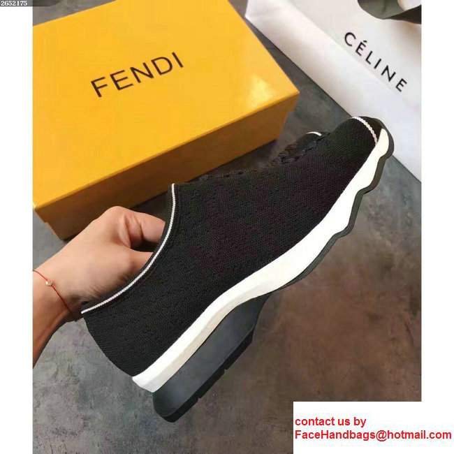 Fendi Fabric Sock Sneakers Black 2017 - Click Image to Close