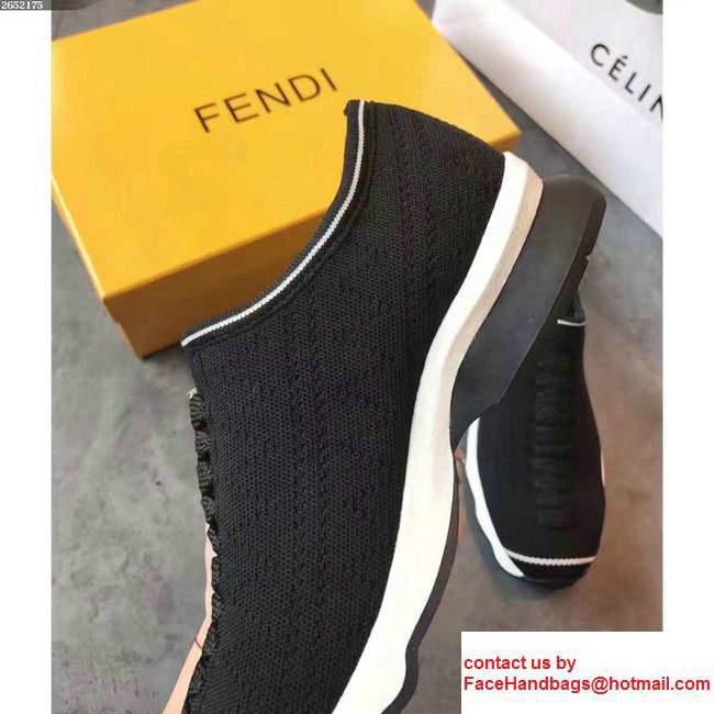 Fendi Fabric Sock Sneakers Black 2017 - Click Image to Close