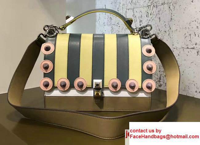 Fendi Kan I Multicolored Metal Studs Embellished Leather Bag 2017