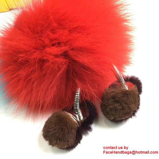 Fendi Multicoloured Fur Dad Bag Charm Turquoise/Red/Burgundy 2017 - Click Image to Close