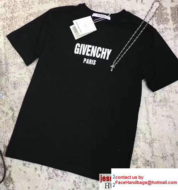 Givenchy Black Cotton Plain LetterPrint Broken Hole DesignT-Shirt 2017 Givenchy Black Cotton Plain LetterPrint Broken Hole DesignT-Shirt 2017