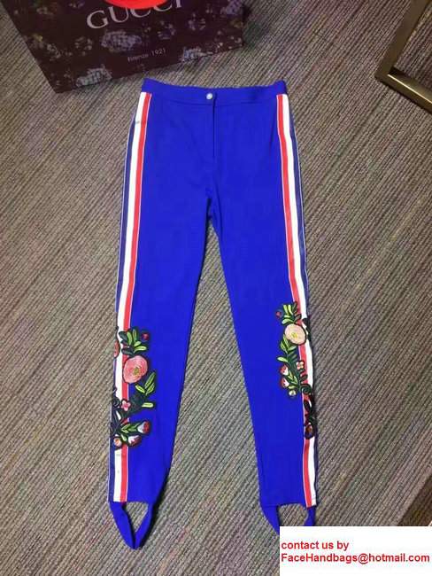 Gucci Embroidered Floral Jersey Stirrup Legging 471452 2017