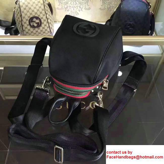 Gucci GG Fabric Medium Backpack Web Black