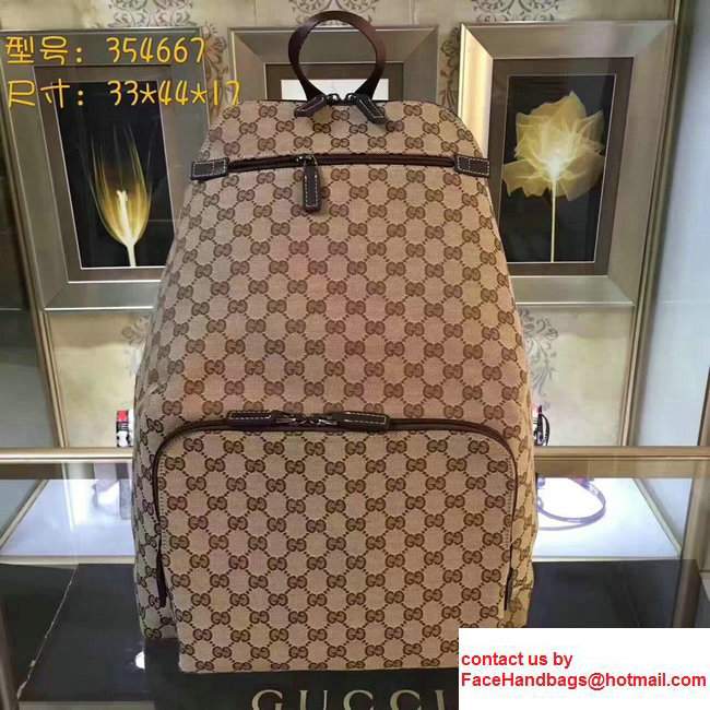 Gucci GG Supreme Canvas Backpack354667 Coffee