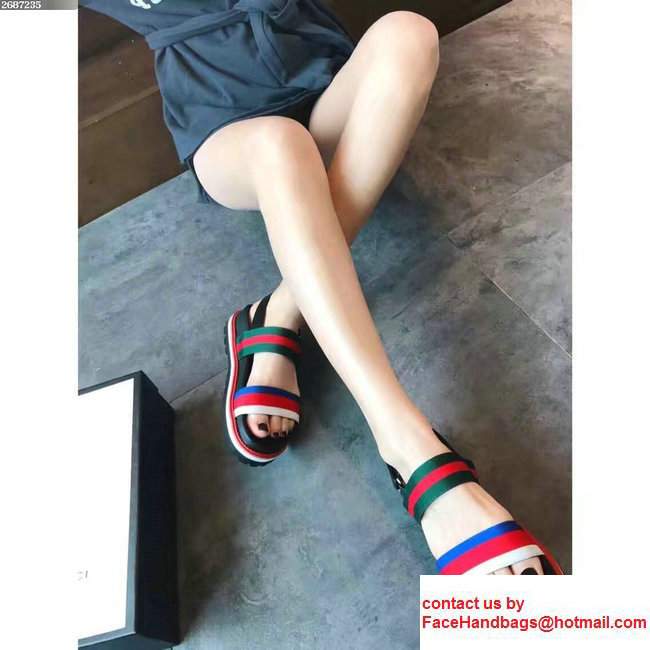 Gucci Heel 4cm Web Sandals 2017 - Click Image to Close