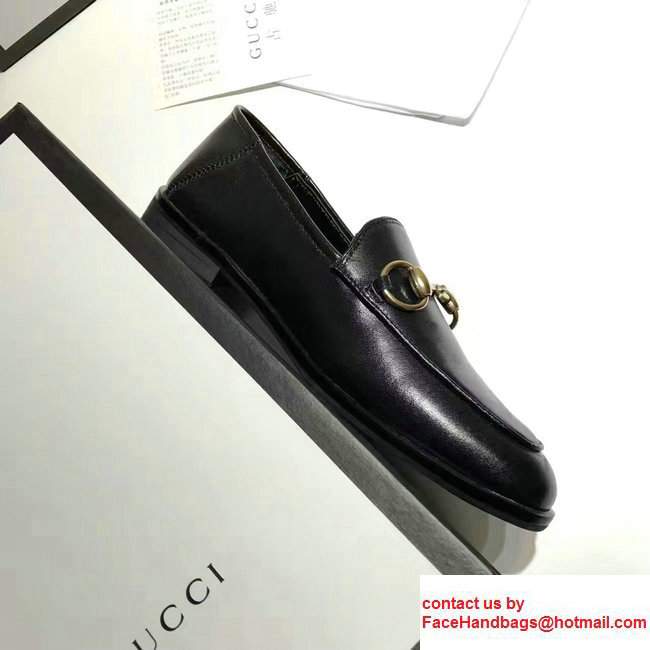 Gucci Horsebit Leather Loafers Black 2017