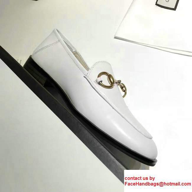 Gucci Horsebit Leather Loafers White 2017 - Click Image to Close
