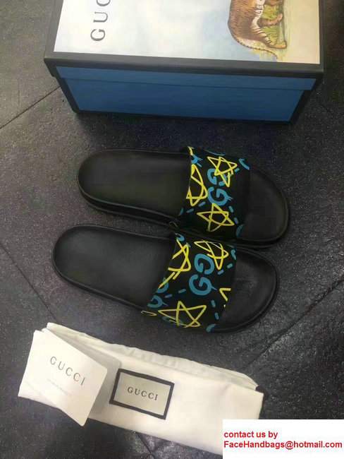 Gucci Men's Slide Sandals 429360 Guccighost Green 2017