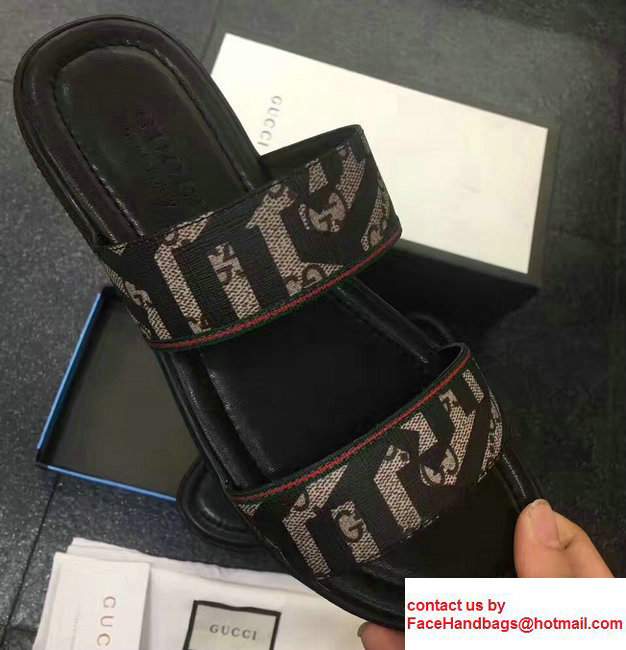 Gucci Men's Slide Sandals GG Supreme Caleido 2017 - Click Image to Close