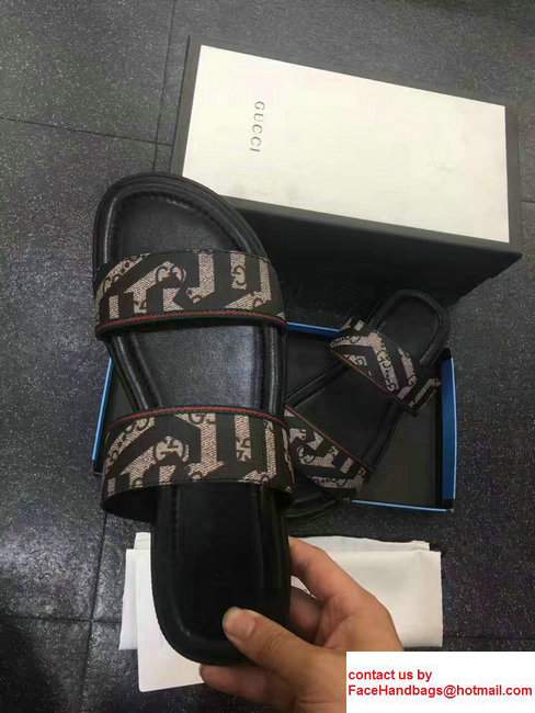 Gucci Men's Slide Sandals GG Supreme Caleido 2017