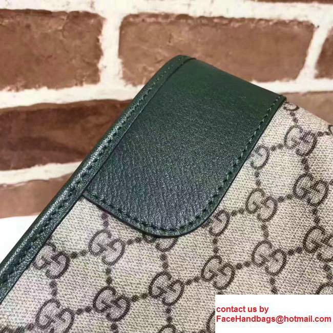 Gucci Soft GG Supreme Canvas Duffle bag with Web 459311Dark Green - Click Image to Close