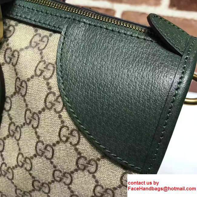 Gucci Soft GG Supreme Canvas Duffle bag with Web 459311Dark Green - Click Image to Close