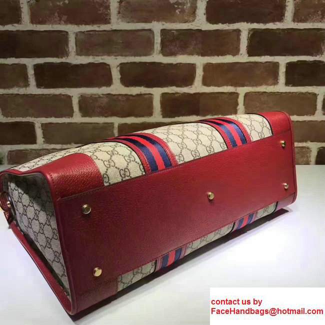 Gucci Soft GG SupremeCanvasDuffle bag with Web 459311 Red