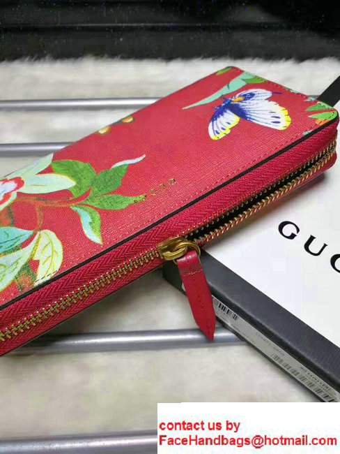 Gucci Zip Around Wallet 424893 Tian Red