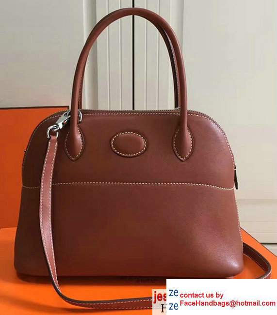 Hermes Bolide Tote Bag 27cm in Original Leather Brown - Click Image to Close
