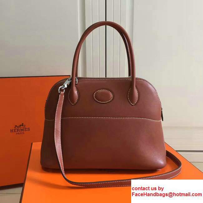 Hermes Bolide Tote Bag 27cm in Original Leather Brown - Click Image to Close