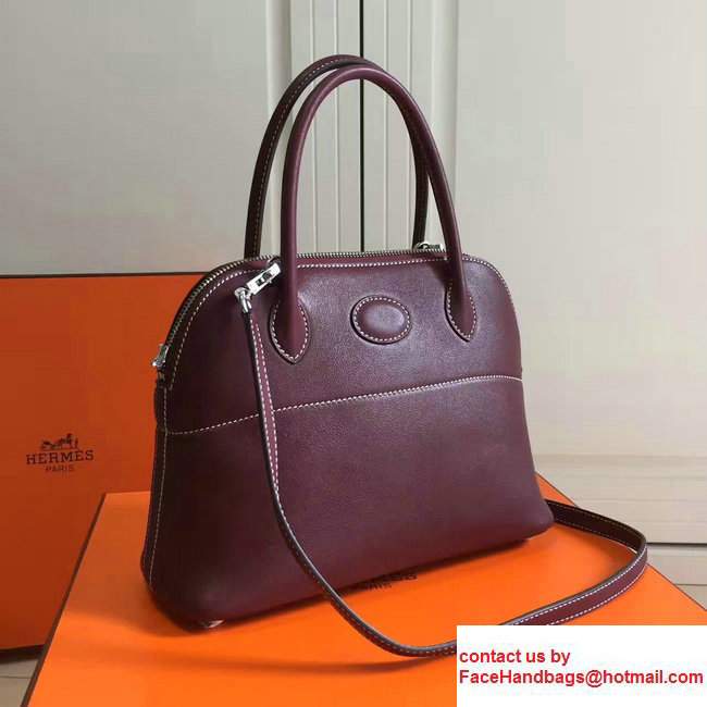 Hermes Bolide Tote Bag 27cm in Original Leather Date Red