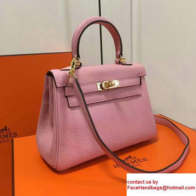 Hermes Togo Leather Kelly 20cm Mini Bag Baby Pink