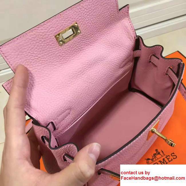 Hermes Togo Leather Kelly 20cm Mini Bag Baby Pink