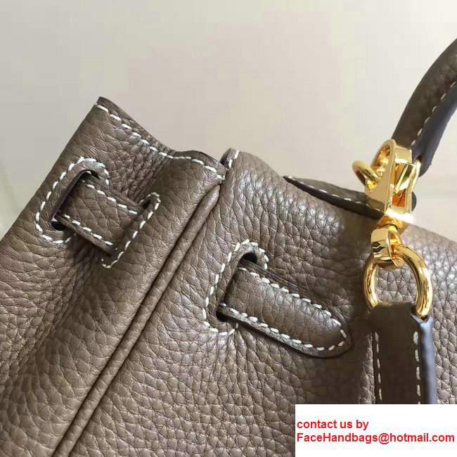 Hermes Togo Leather Kelly 20cm Mini Bag Etoupe