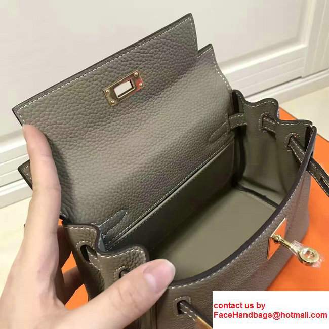 Hermes Togo Leather Kelly 20cm Mini Bag Light Gary