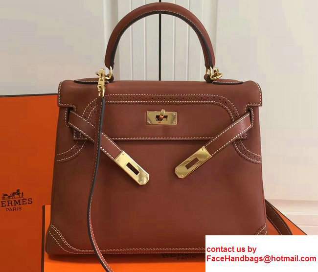 Hermes Lace Kelly 28cm Bag in Swift Leather Brown 2017 - Click Image to Close