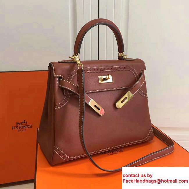 Hermes Lace Kelly 28cm Bag in Swift Leather Brown 2017 - Click Image to Close