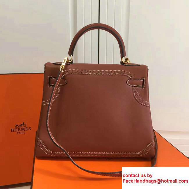Hermes Lace Kelly 28cm Bag in Swift Leather Brown 2017