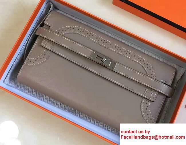 Hermes Lace Kelly Long Wallet in Swift Leather Gray 2017 - Click Image to Close