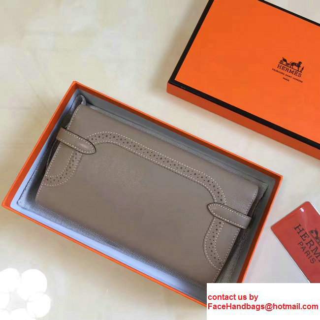 Hermes Lace Kelly Long Wallet in Swift Leather Gray 2017 - Click Image to Close