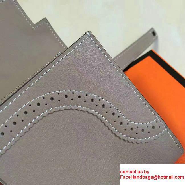 Hermes Lace Kelly Long Wallet in Swift Leather Gray 2017