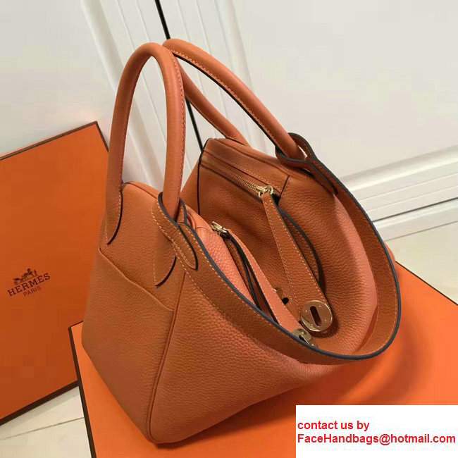 Hermes Leather Lindy 26/30cm Bag Orange
