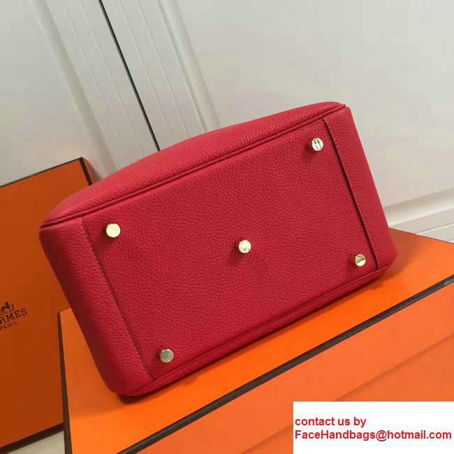 Hermes Leather Lindy 26/30cm Bag Red