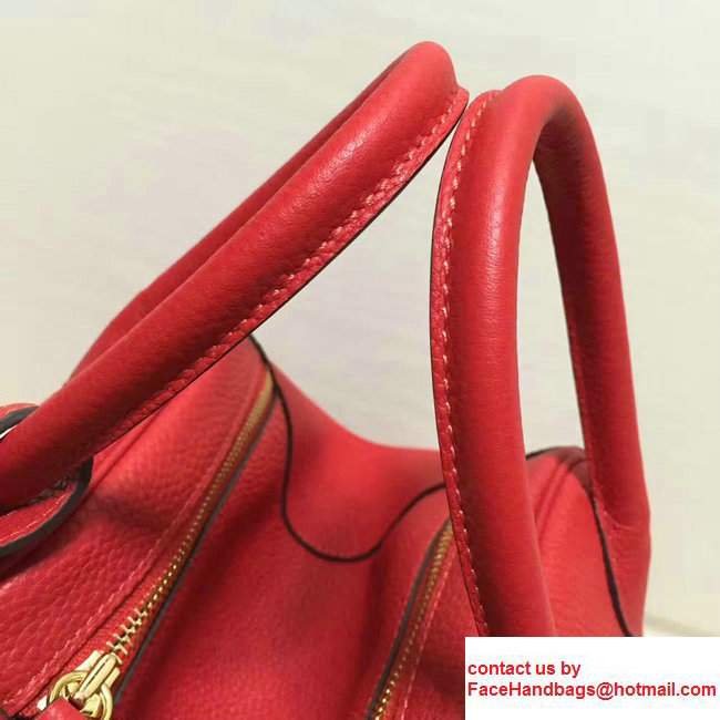 Hermes Leather Lindy 26/30cm Bag Red