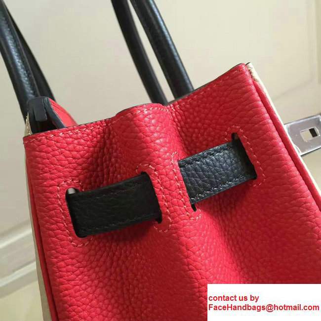 Hermes Mini Birkin 25cm Bag in Original Togo Leather Bag Light Brown/Red