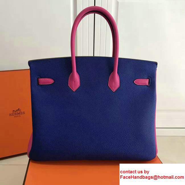 Hermes Birkin 30cm Bag in Original Togo Leather Bag Milky/Blue