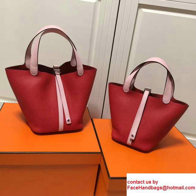 Hermes Original Togo Leather Picotin Lock PM/MM Bag Red/Pink