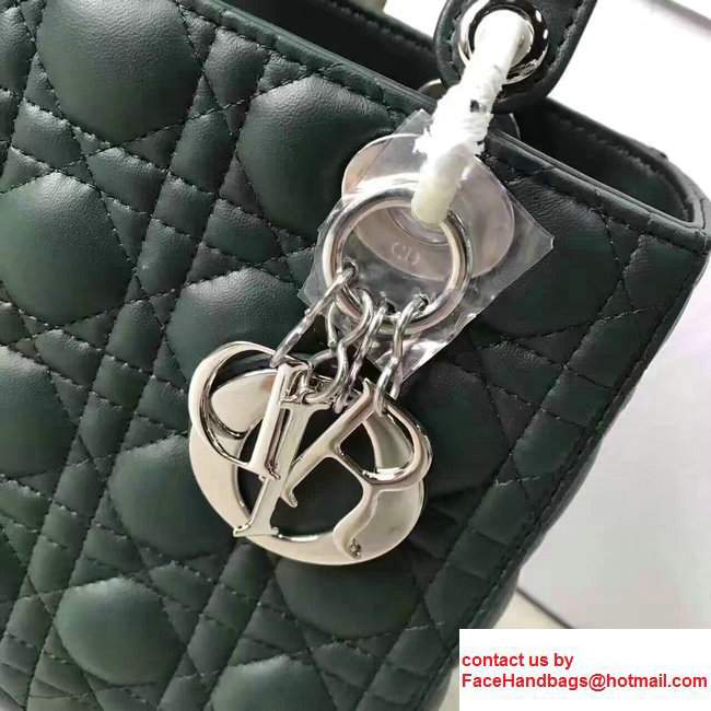 Lady DiorMedium Bag In Lambskin Dark Green2017 - Click Image to Close