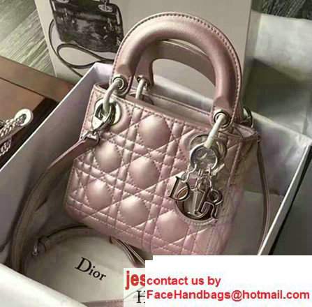 Lady DiorMini/Small Bag In Lambskin Pink 2017 - Click Image to Close