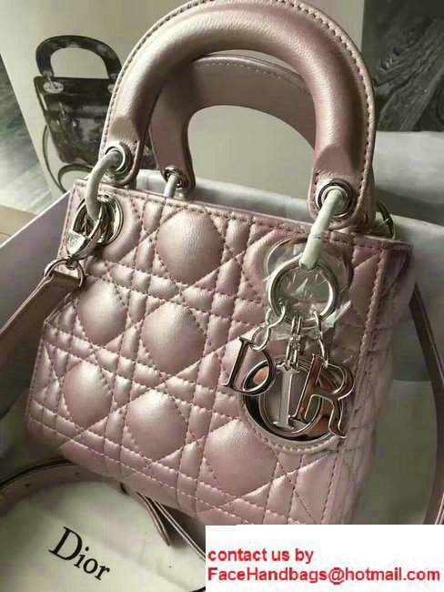 Lady DiorMini/Small Bag In Lambskin Pink 2017 - Click Image to Close