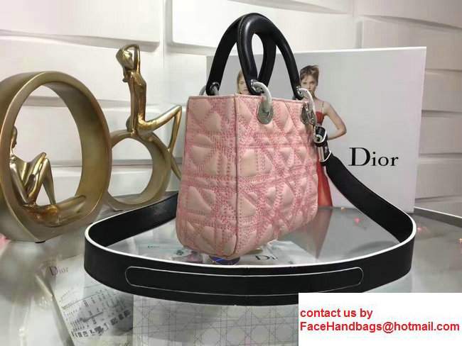 Lady Dior Art Medium Bag Pink/Black 2017