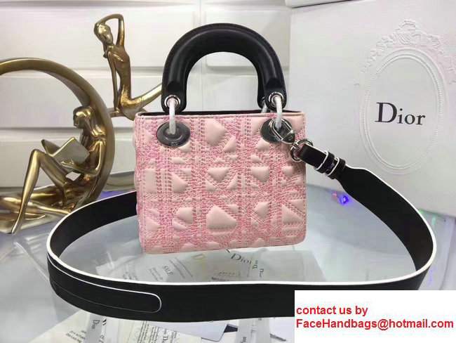Lady Dior Art Mini/Small Bag Black/Pink 2017 - Click Image to Close