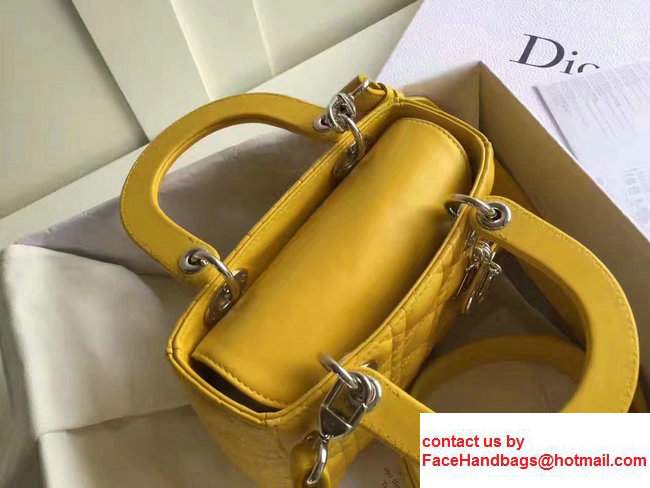 Lady Dior Lambskin Bag Yellow With Embroidered Lucky Badges Strap Cruise 2017 - Click Image to Close