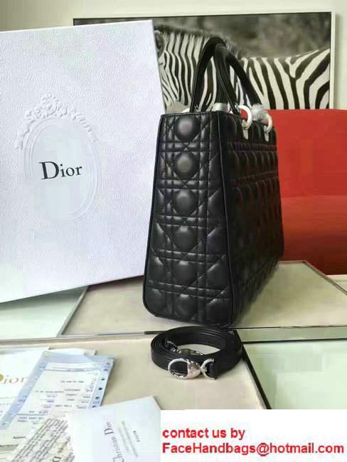 Lady Dior Large Bag in Lambskin Leather Black