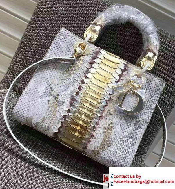 Lady Dior Medium Python Tote Bag