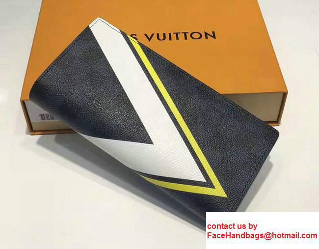 Louis Vuitton America's Cup Brazza Wallet Damier Cobalt Canvas Yellow N64004 2017